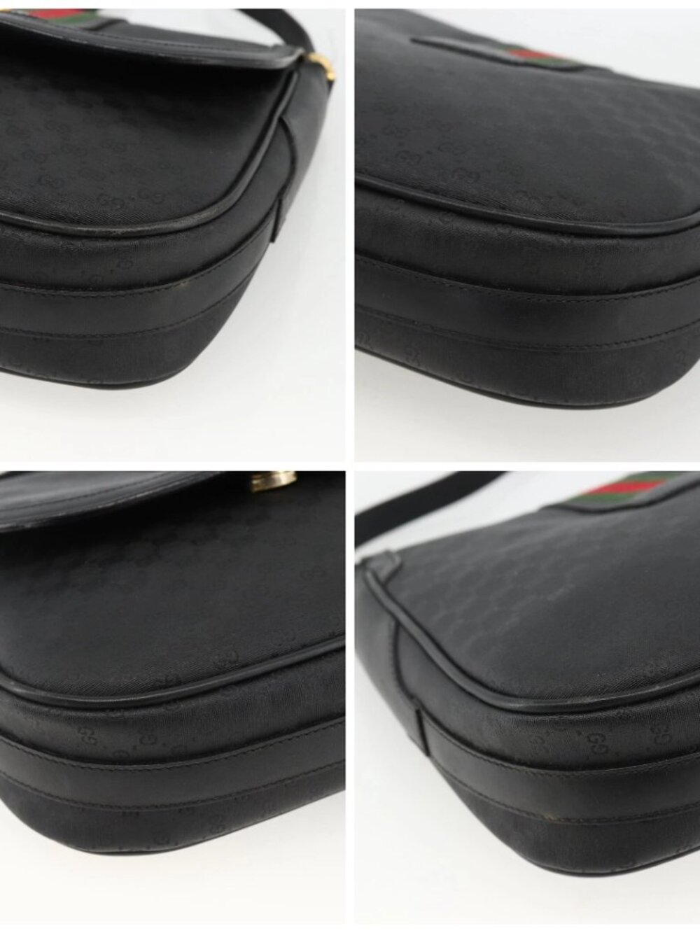 GUCCI Micro GG Supreme Web Sherry Line Bag PVC Black 001 115 0914 Auth ARZ351 - Picture 14 of 16